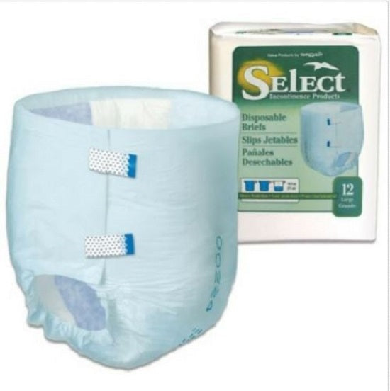 Principle Business Select Adult Disposable Incontinent Briefs - Select Adult Disposable Incontinent Brief with Tab Closures, L - 2634