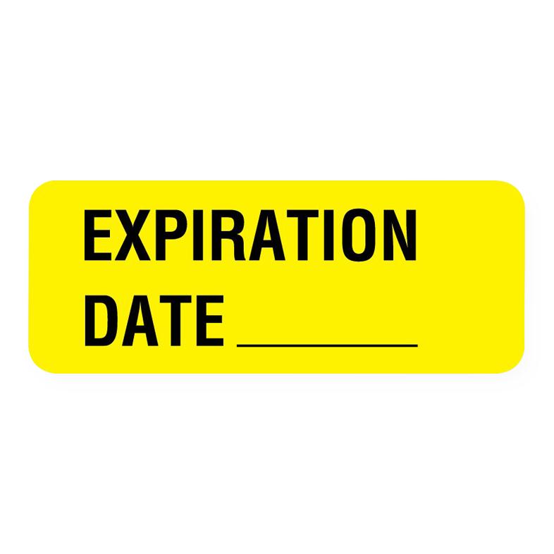 United Ad Label Expiration Labels - EXPIRATION DATE Labels, Fluorescent Yellow, 2-1/4" x 7/8" - ULSD116