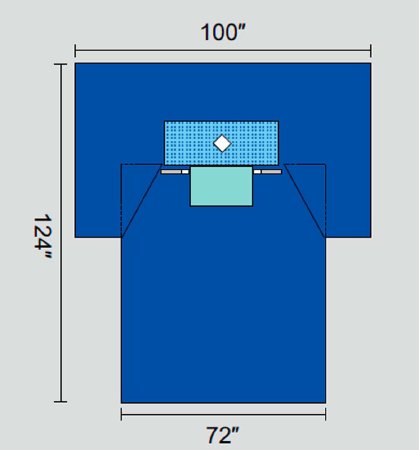 Welmed Inc Surgical Drapes - Surgical Drape, Thyroid, Diamond Fenestration - 1222-2141