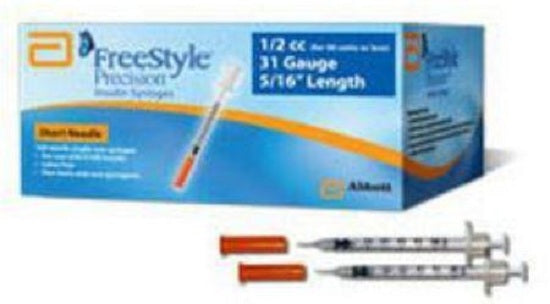 Abbott FreeStyle Precision Insulin Syringes - SYRINGE, INSULIN, FREESTYLE, 30G5/16 - 71098