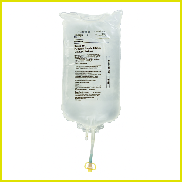 Baxter Healthcare DIANEAL PD Solutions - SOLUTION, DIANEAL, PD-2, 1.5% DEX, 2L/3L - L5B5166