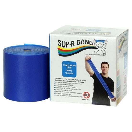 Fabrication Enterprises Inc Sup-R Band Exercise Bands - SUP-R BAND, 50YD, BLU, LTX FREE, LVL5 - 10-6324