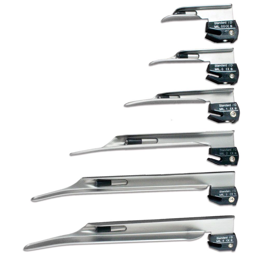 SunMed Disposable LED Miller Blades - BLADE, LARYNGOSCOPE, STD D, MLR, 210MM, DISP - 5-5133-04