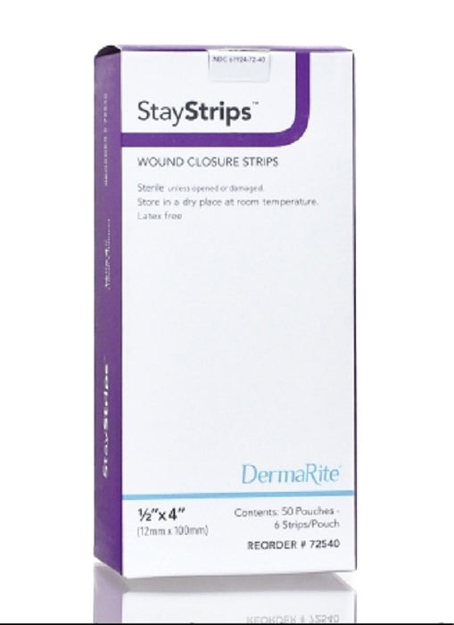 Dermarite Industries Staystrips Wound Closure Strips - Stay strips Wound Closure Strip, 1/4" x 4" - 72254