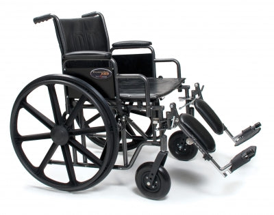 Graham-Field Traveler HD Wheelchair - Traveler HD Wheelchair, 20" x 18", Detachable Full Arm, Elevating Leg Rest - 3G010350