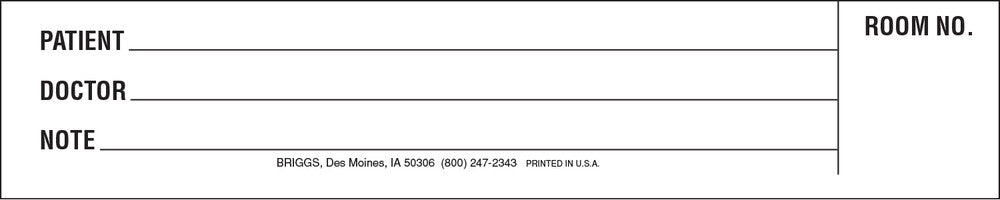 Briggs Healthcare Spine ID Insert Cards - Patient Card, White - 1474