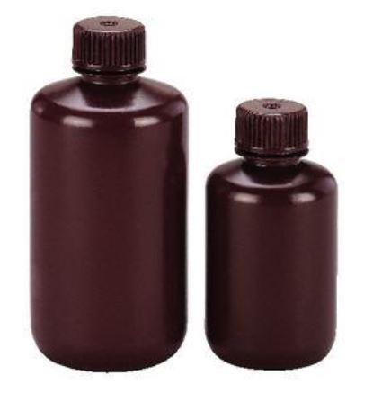 VWR Polyethylene Amber Laboratory Bottles - Amber Laboratory Bottle, Narrow Mouth, 125 mL - 414004-165