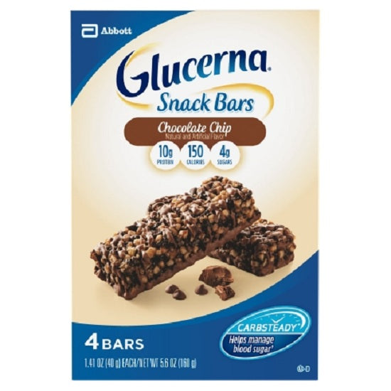 Abbott Glucerna Snack Bars - Glucerna Snack Bar Nutritional Supplement, Chocolate Chip - 62074