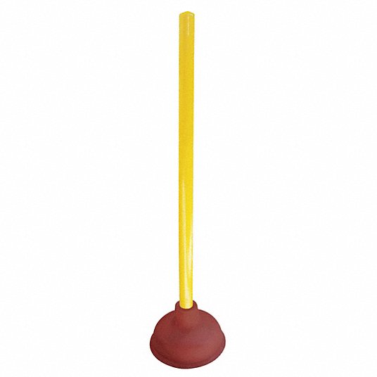 Grainger Rubber Forced Cup Plungers - PLUNGER, RUBR, FORCED, CUP, 5"D, HANDLE L 19" - 1LNX3