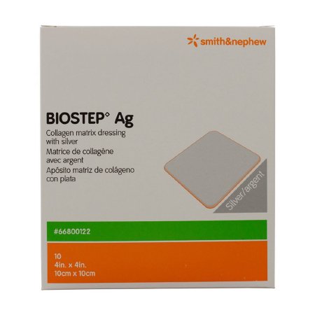 Smith & Nephew BIOSTEP Collagen Dressing - BIOSTEP Ag Collagen Matrix Dressing, 4" x 4" - 66800122