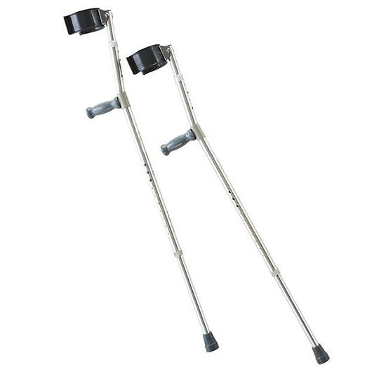 Cardinal Health Push-Button Forearm Crutches - Forearm Crutches, 250 lb. Capacity, Aluminum, Push-Button Adjustment, 29"-38" - CA801FCH