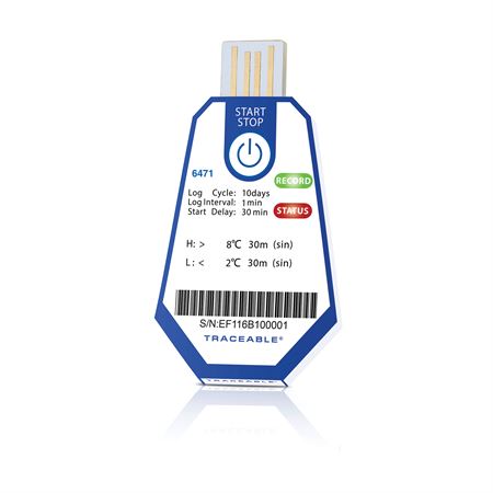 2 to 8°C TraceableONE Single-Use Datalogger 10 Day