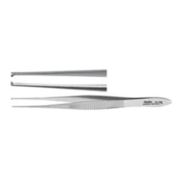 Miltex-Integra Miltex Forcep Tissue Iris 4" 0.5mm Wide Tip Straight 1x2 Teeth SS Ea