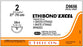 Ethicon Ethibond Excel Polyester Sutures - Ethibond Excel Polyester Suture, Green / White Braided, Size 2, 2 x 27", OS-4 Needle - ET D9656