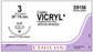 Ethicon D-Special Sutures - D-Special Coated Vicryl Suture, Undyed Braided, Size 3, 30", with V-37 Needle - D9156