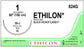 Ethicon Ethilon Taper Point Sutures - Ethilon Monofilament Suture, Black, 60", Size 1, TP-1 Needle - 824G