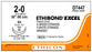 Ethicon Taper Point Ethibond Excel Suture - Ethibond Excel Suture, Braided, Size 2/0, Green and White, 10" x 36" - D7447