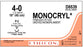 Ethicon Monocryl Suture - Monocryl Suture, Size 4-0, 18", D-Special, Single Arm, P-2 Needle - D8539