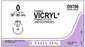 Ethicon VICRYL Sutures - VICRYL Coated Undyed Braided Suture with 26 mm 5/8 Circle UR-6 Taper Point Needle, 36" L, Size 0 - D9706