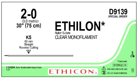 Reverse Cutting Ethilon Sutures