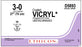 Ethicon Coated Vicryl Sutures - Coated VICRYL Absorbable Suture, Undyed Braided, TF Needle, Size 3/0, 27" - D5893