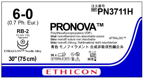 Ethicon PRONOVA Poly Suture - SUTURE, PRONOVA, BLUE, 6/0, 30", PN3711H, VA - ET PN3711H