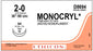 Ethicon Monocryl Suture - Monocryl Suture, Undyed Monofilament, Size 2-0, 36", Single Arm, SH Needle - D8694