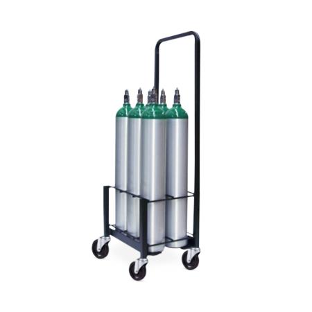 Responsive Respiratory Inc. Cylinder Transport Racks and Accessories - D / E/M9 Oxygen Cylinder Cart, Capacity 6 - RRI1500140