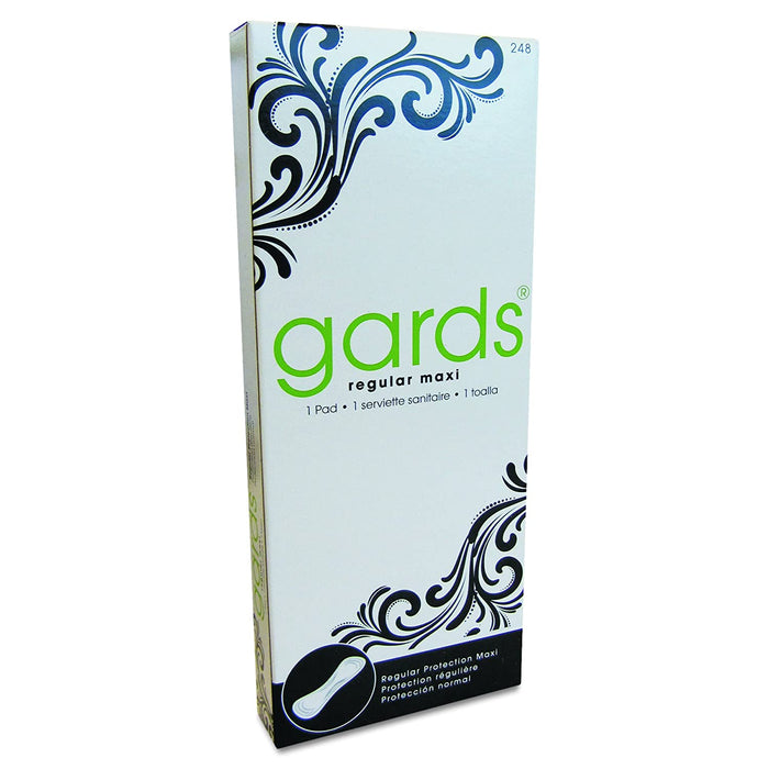 Hospeco Gards Maxi Pads - Sanitary Pad, Maxi, Size 8 - HOS 8-248