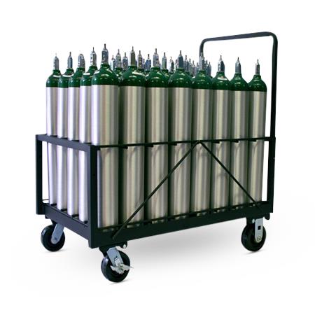 Responsive Respiratory Inc. Cylinder Transport Racks and Accessories - D / E Oxygen Cylinder Cart, Capacity 40 - 150-0158