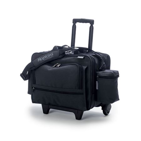 Hopkins Rolling Med Bags with EZ-View Features - Rolling Medical Bag with EZ View Organizers, Black, 16"W x 9"D x 13"H - HM532187