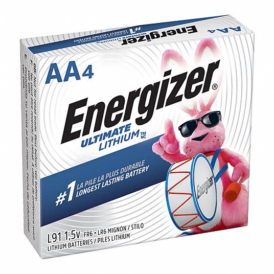 Energizer AA Lithium Batteries - BATTERY, AA, LITHIUM, 1.5VDC, 3400MAH - L91