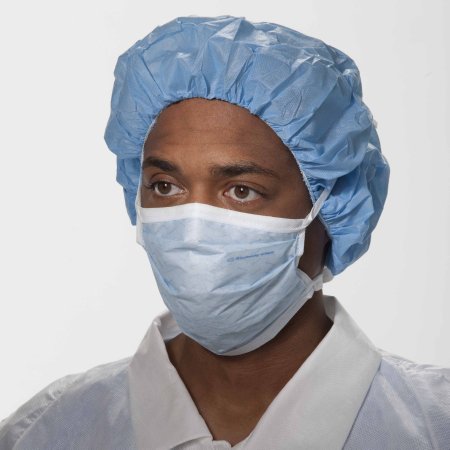 O&M Halyard Inc Soft Touch II Surgical Mask Pleated Tie Closure One Size Fits Most Blue - 47500