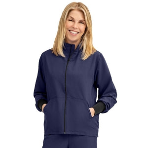 Medline Track Jacket - Self-Piping Track Jacket with Pocket, Navy, Size M - 2541NVYM