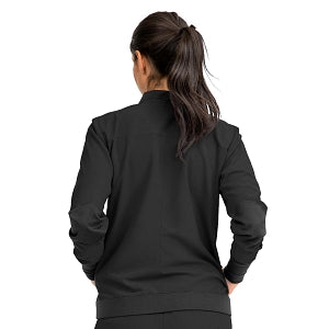 Medline Women's Bomber Jacket - Women's Bomber Jacket with Welt Pocket and Zipper, Black, Small - 2543BLKS