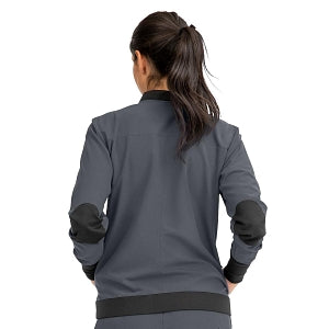 Medline Women's Bomber Jacket - Women's Bomber Jacket with Welt Pocket and Zipper, Charcoal, Large - 2543CHRL