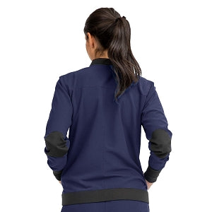 Medline Women's Bomber Jacket - Women's Bomber Jacket with Welt Pocket and Zipper, Navy, Large - 2543NVYL