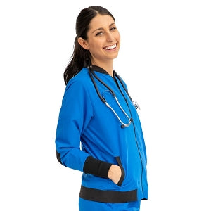 Medline Women's Bomber Jacket - Women's Bomber Jacket with Welt Pocket and Zipper, Royal, Extra Small - 2543RYLXS