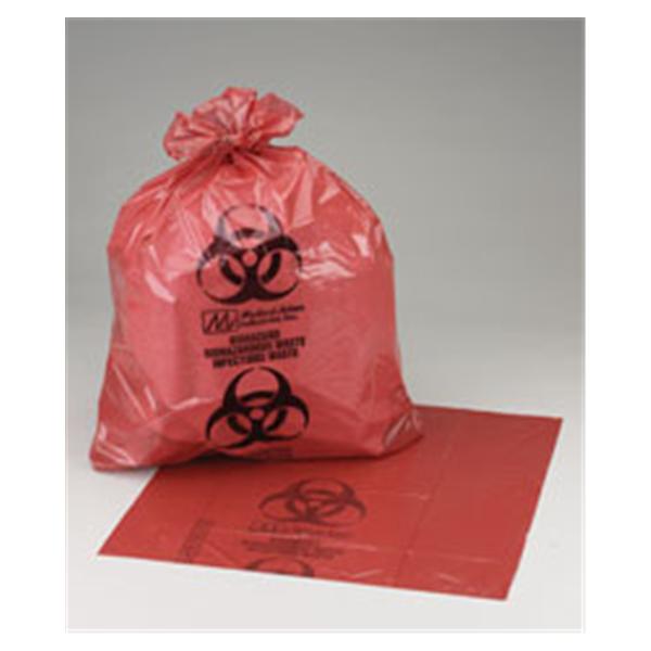 Medegen Medical Products Bag Biohazard 24x24 8-10g StrSl LDPE Rd/Blk 1.2mil Symbl 150rl/Ca