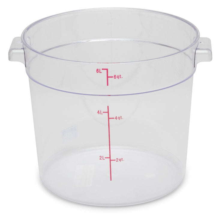 Royal Industries Round Graduated Containers and Lids - CONTAINER, GRADUATED, ROUND, CLR, NSF, PC, 6QT - ROY PCRC 6