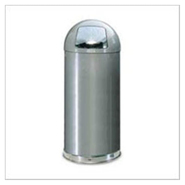 Rubbermaid Container Waste Stainless Steel 15gal Self-Closing Lid Round Ea