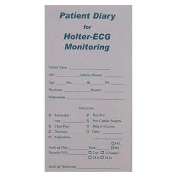 Nikomed USA  Diary Patient 3-1/2x5-1/2" For Holter 100/Pk