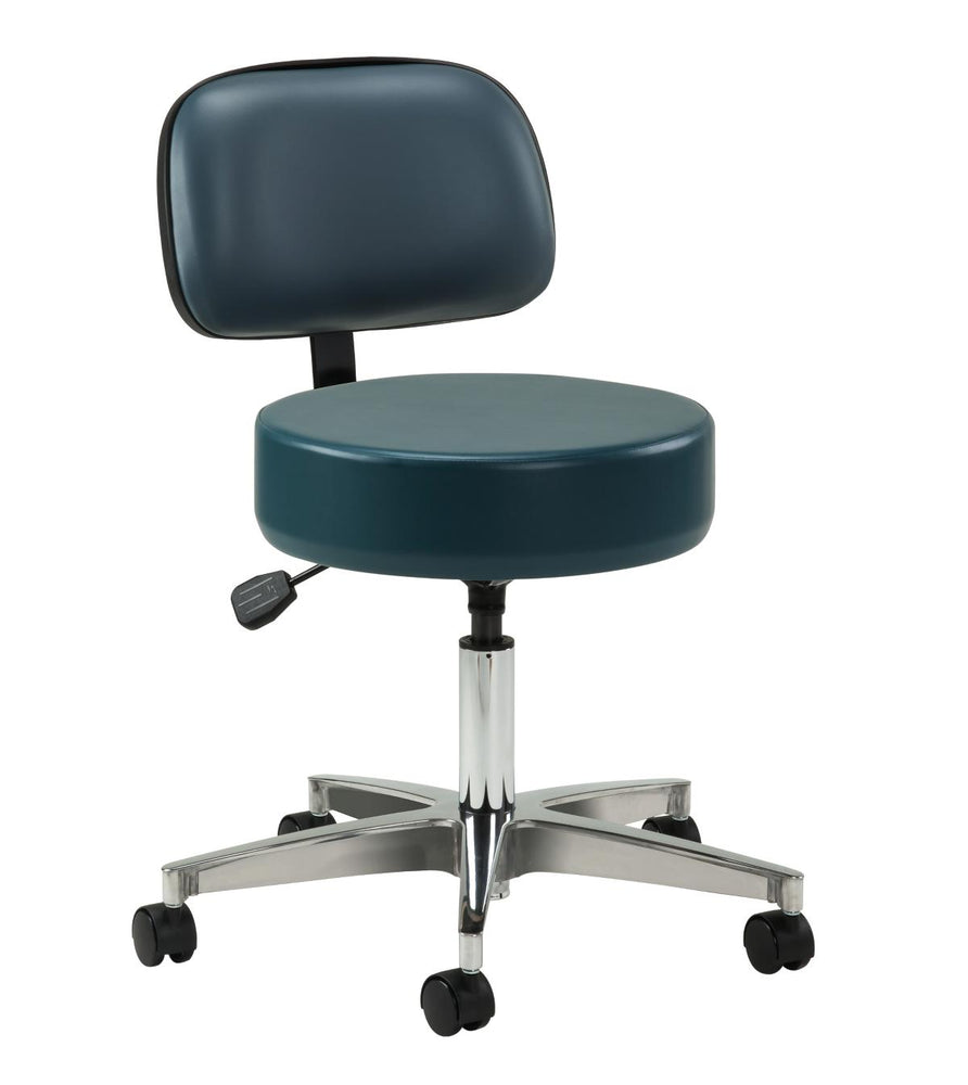 Clinton Industries Pneumatic Exam Stools with Back - STOOL, EXAM, PNEU, W/BACK, 18-23", ROYAL BLUE - 21335-1-3RB