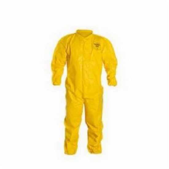 DuPont Tychem 2000 Coveralls - Tychem 2000 Zipper Front Coverall with Hood, Elastic Wrist and Ankle, Storm Flap, Yellow, Size 2XL, NAFTA - QC127SYL2X0012NF