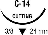 Medtronic TiCron Sutures - Ti-Cron Suture, Blue, Size 3/0, 18", C-14 Needle, Reverse - 88863069-41