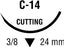 Medtronic TiCron Sutures - Ti-Cron Suture, Blue, Size 3/0, 18", C-14 Needle, Reverse - 88863069-41