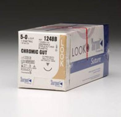 Surgical Specialties Chromic Gut Sutures - SUTURE, LOOK, CHROMIC GUT, 4-0, 18", C26, 1/2C - 544B