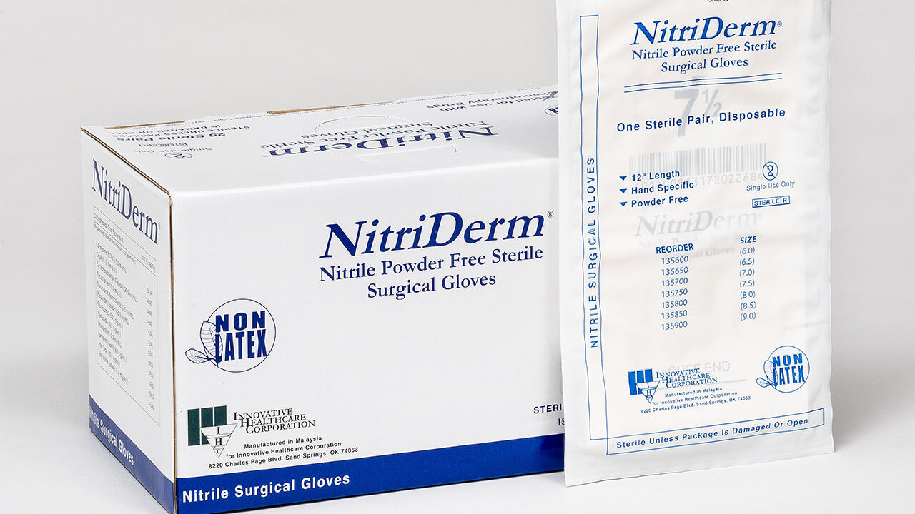 Innovative Healthcare Corporation NitriDerm Series 1352 Nitrile Surgical Gloves - GLOVE, SURGICAL, NITRILE, STERILE, SZ 7 - 135270