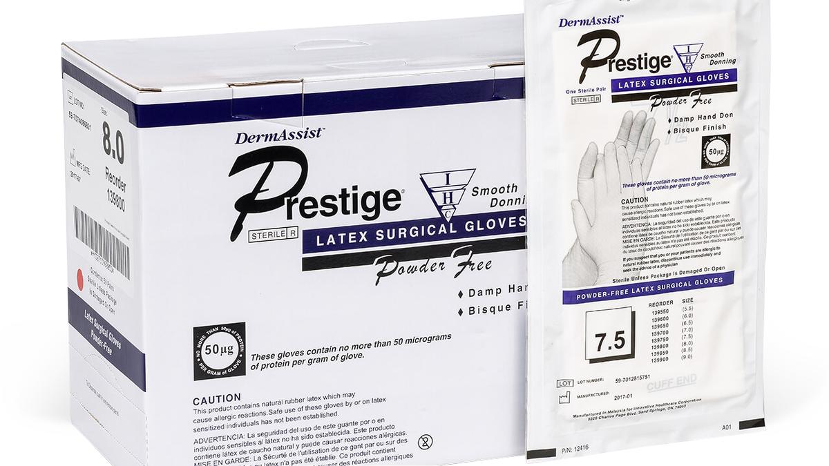 Innovative Healthcare Corporation DermAssist Prestige Latex Surgical Gloves - GLOVE, SURG, ORTHO, STR, LATEX 9.0 - 131900