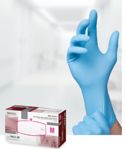 12" Chemo Powder-Free Nitrile Exam Gloves, 8 Mil, Size XL